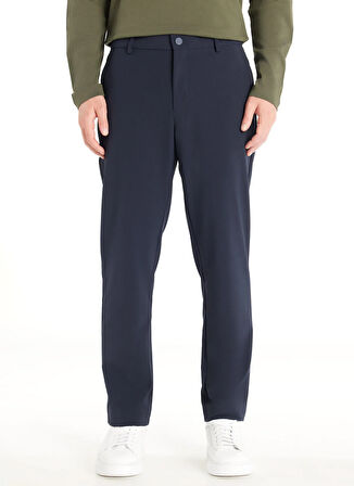 Ted Baker Bağlamalı Bel Normal Paça Tapered Fit Lacivert Erkek Pantolon TBMRTR1031