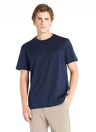 Ted Baker Bisiklet Yaka Düz Lacivert Erkek T-Shirt TBMRTS1003