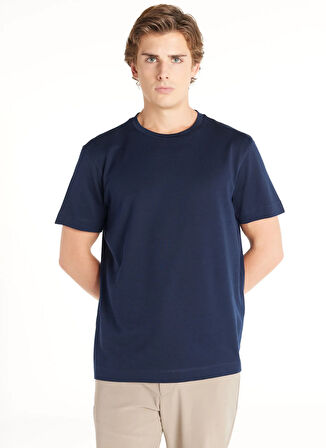 Ted Baker Bisiklet Yaka Düz Lacivert Erkek T-Shirt TBMRTS1003