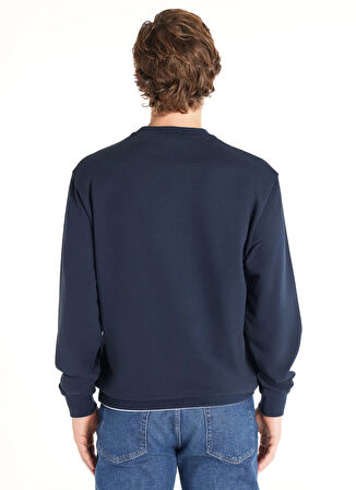 Ted Baker Bisiklet Yaka Kabartma Lacivert Erkek Sweatshırt TBMRTS1033