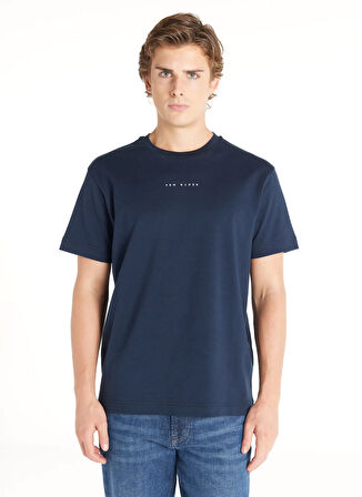 Ted Baker Bisiklet Yaka Baskılı Lacivert Erkek T-Shirt TBMRTS1037