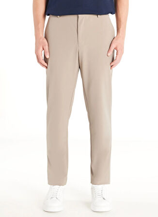 Ted Baker Bağlamalı Bel Normal Paça Tapered Fit Bej Erkek Pantolon TBMRTR1031