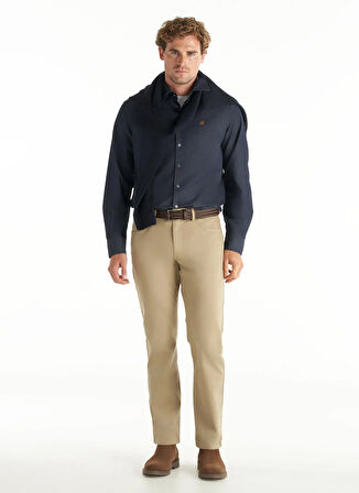 Ted Baker Normal Bel Straight Paça Regular Fit Bej Erkek Pantolon TBMRTR1036