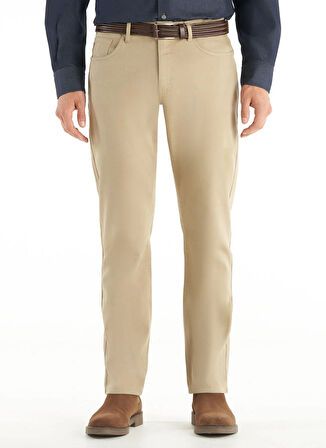 Ted Baker Normal Bel Straight Paça Regular Fit Bej Erkek Pantolon TBMRTR1036