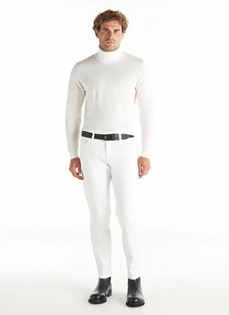 Ted Baker Balıkçı Yaka Standart Düz Ekru Erkek Kazak TBMRKW1090