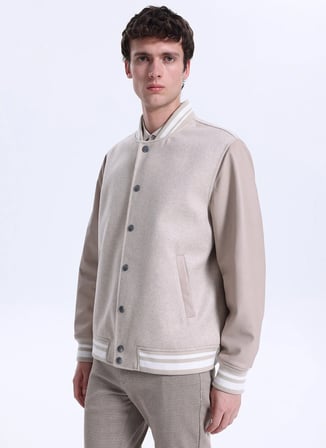 Ted Baker Standart Ekru Erkek Düz Ceket TBMROW1003