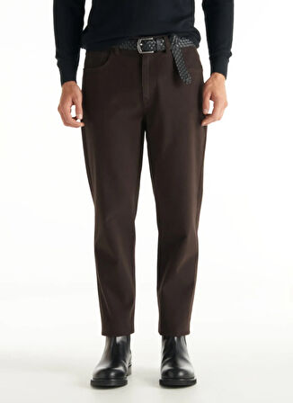 Ted Baker Normal Bel Slim Tapered Paça Tapered Fit Kahve Erkek Pantolon TBMRTR1019