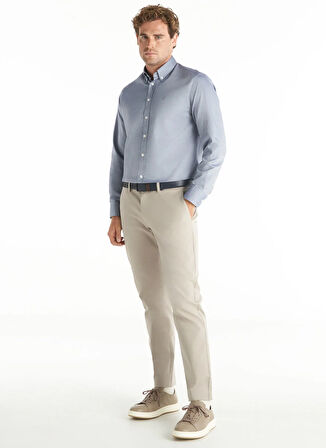 Ted Baker Normal Bel Slim Tapered Paça Slim Fit Koyu Bej Erkek Pantolon TBMRTR1040