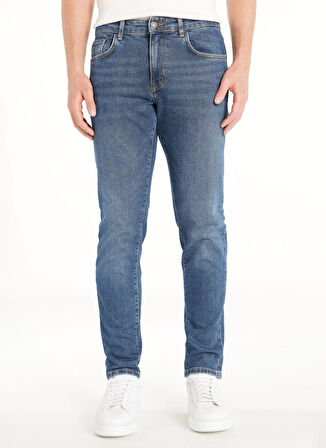 Ted Baker Normal Bel Slim Paça Slim Fit Koyu Mavi Erkek Pantolon TBMRDN1003