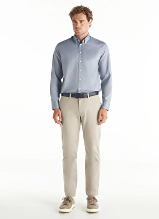 Ted Baker Comfort Fit Düğmeli Yaka Oxford Koyu Mavi Erkek Gömlek TBMRSH1010