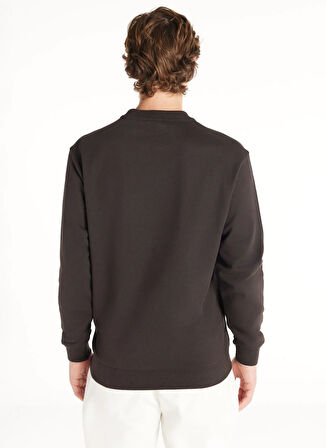 Ted Baker Bisiklet Yaka Kabartma Açık Kahve Erkek Sweatshırt TBMRTS1033