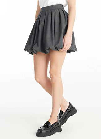 Ted Baker Normal Bel Antrasit Kadın Düz Mini Etek TBWRSK1009