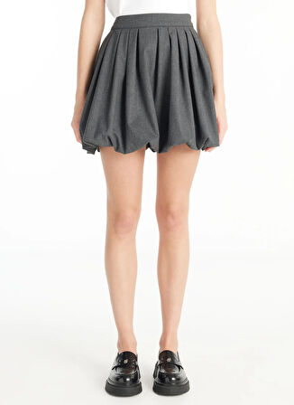 Ted Baker Normal Bel Antrasit Kadın Düz Mini Etek TBWRSK1009