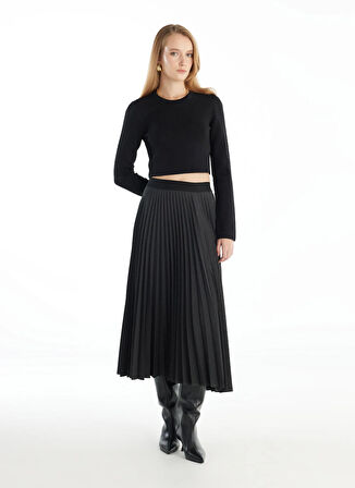 Ted Baker Bisiklet Yaka Standart Düz Siyah Kazak Kadın TBWRKW1045