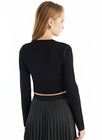 Ted Baker Bisiklet Yaka Standart Düz Siyah Kazak Kadın TBWRKW1045