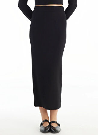 Ted Baker Standart Bel Siyah Kadın Düz Midi Etek TBWRKW1046