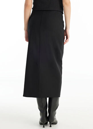 Ted Baker Normal Bel Siyah Kadın Düz Midi Etek TBWRSK1003