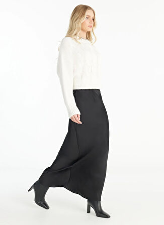 Ted Baker Lastikli Bel Siyah Kadın Düz Maksi Etek TBWRSK1016