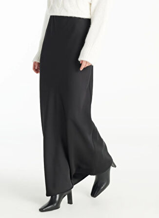 Ted Baker Lastikli Bel Siyah Kadın Düz Maksi Etek TBWRSK1016