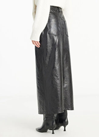 Ted Baker Normal Bel Siyah Kadın Düz Midi Etek TBWRSK1020