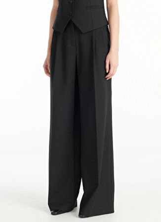 Ted Baker Normal Bel Düz Siyah Kadın Pantolon TBWRTR1001-6