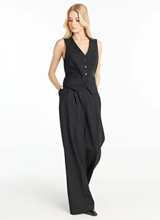 Ted Baker Normal Bel Düz Siyah Kadın Pantolon TBWRTR1001-6