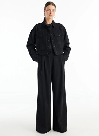 Ted Baker Yüksek Bel Standart Siyah Kadın Pantolon TBWRTR1019