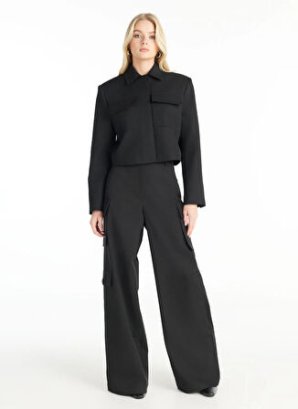 Ted Baker Normal Bel Düz Siyah Kadın Pantolon TBWRTR1020