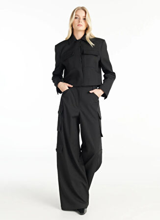 Ted Baker Normal Bel Düz Siyah Kadın Pantolon TBWRTR1020