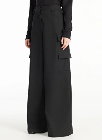 Ted Baker Normal Bel Düz Siyah Kadın Pantolon TBWRTR1020