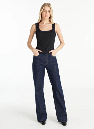 Ted Baker Kare Yaka Düz Siyah Kadın Atlet TBWRTS1086