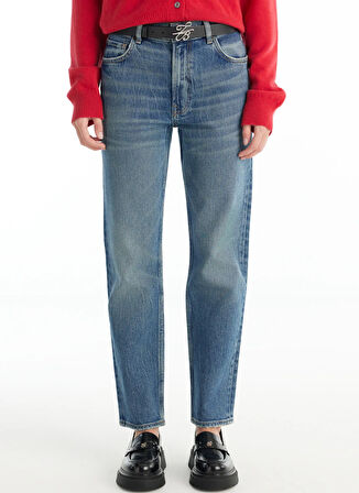 Ted Baker Normal Bel Slim Fit Mavi Kadın Pantolon TBWRDN1031