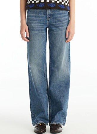 Ted Baker Normal Bel Rahat Mavi Kadın Pantolon TBWRDN1032-2