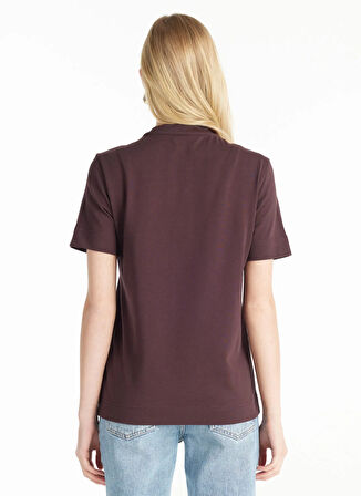 Ted Baker Bisiklet Yaka Baskılı Bordo Kadın T-Shirt TBWRTS1029
