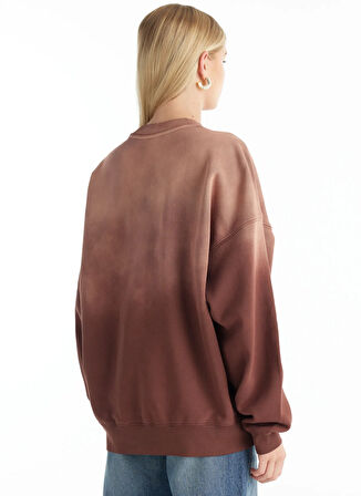 Ted Baker Bisiklet Yaka Baskılı Bordo Kadın Sweatshırt TBWRTS1046