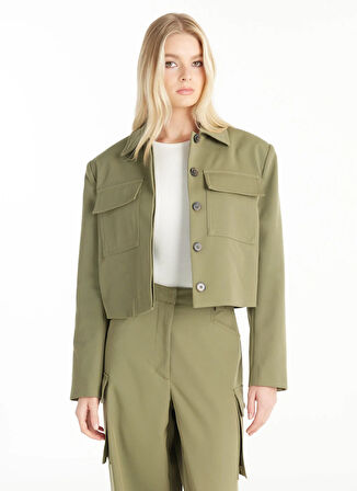 Ted Baker Standart Haki Kadın Ceket TBWRJC1035