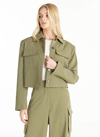 Ted Baker Standart Haki Kadın Ceket TBWRJC1035