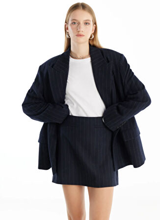 Ted Baker Oversized Lacivert Kadın Ceket TBWRJC1017-1