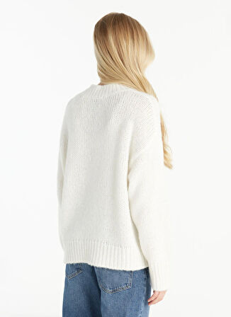 Ted Baker Bisiklet Yaka Standart Düz Ekru Kazak Kadın TBWRKW1069