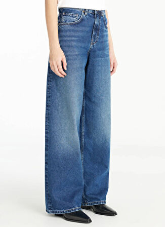 Ted Baker Normal Bel Bol Kesim Koyu Mavi Kadın Pantolon TBWRDN1035