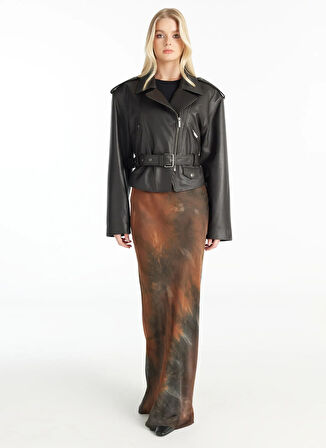 Ted Baker Lastikli Bel Kiremit Kadın Batik Maksi Etek TBWRSK1016-2