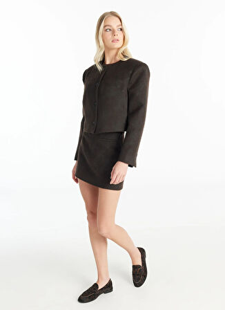 Ted Baker Standart Koyu Kahve Kadın Ceket TBWRJC1026-3