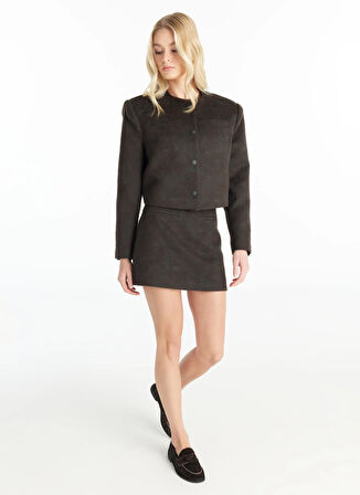 Ted Baker Standart Koyu Kahve Kadın Ceket TBWRJC1026-3