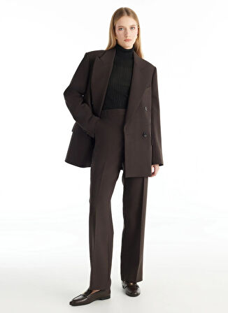 Ted Baker Normal Bel Düz Koyu Kahve Kadın Pantolon TBWRTR1001-7