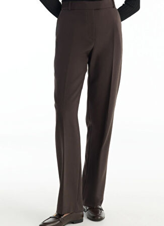 Ted Baker Normal Bel Düz Koyu Kahve Kadın Pantolon TBWRTR1001-7