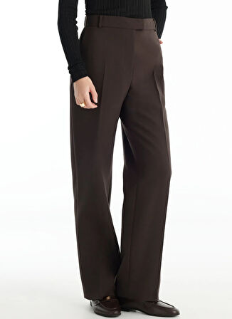 Ted Baker Normal Bel Düz Koyu Kahve Kadın Pantolon TBWRTR1001-7