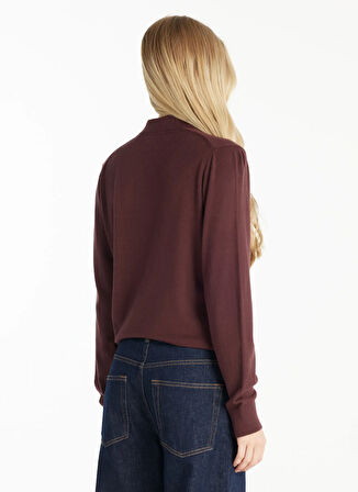 Ted Baker Polo Yaka Standart Düz Bordo Kazak Kadın TBWRKW1012