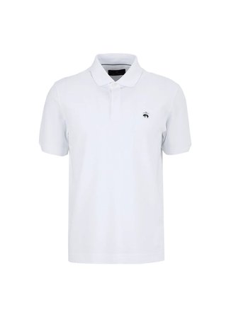 Brooks Brothers Beyaz Erkek Standart Fit Logo Baskılı T-Shirt BBSS26MTS001