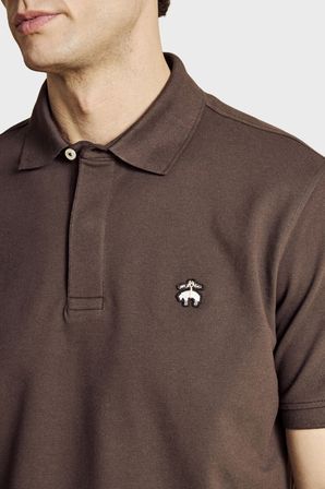Brooks Brothers Pamuklu Regular Fit Düğmeli Polo Yaka T Shirt Erkek POLO YAKA T SHİRT BBSS26MTS001150 KAHVE