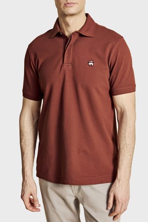 Brooks Brothers Pamuklu Regular Fit Düğmeli Polo Yaka T Shirt Erkek POLO YAKA T SHİRT BBSS26MTS001439 KOYU KİREMİT-BAKIR